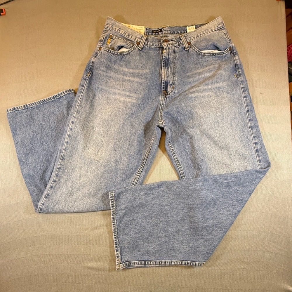 Nautica Jeans Co Mens 34x32 Loose Fit Light Wash Blue Denim Jeans 8P2504 2393